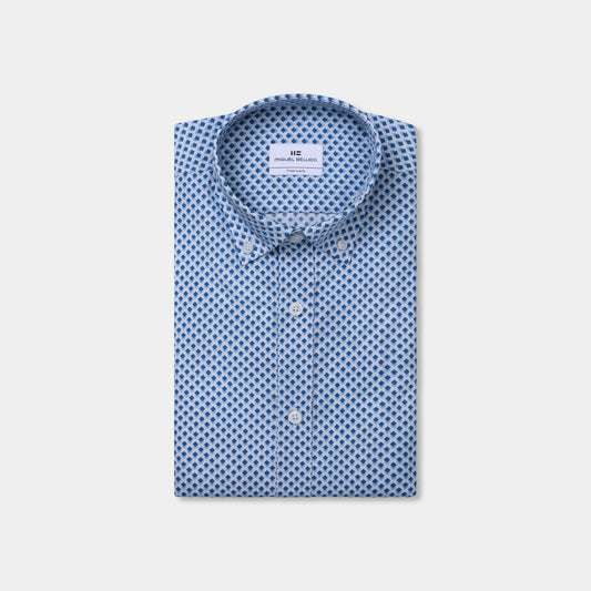 Camisa casual estampada de algodón