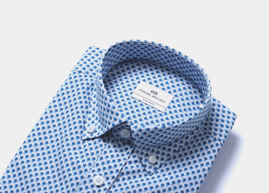 Camisa casual estampada de algodón