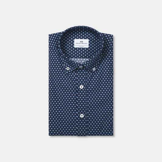 Camisa casual estampada de algodón