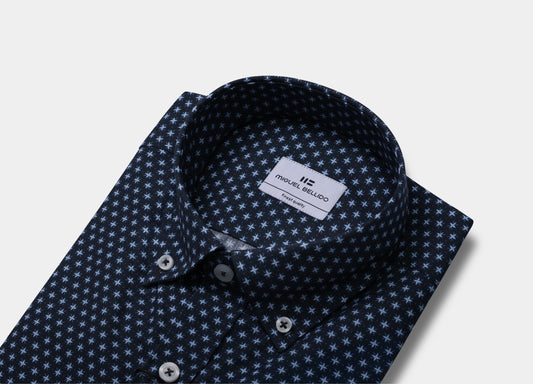 Camisa casual estampada de algodón