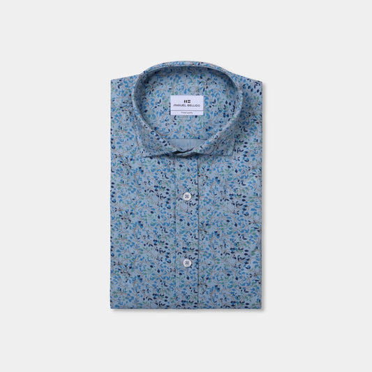 Camisa casual estampada de algodón
