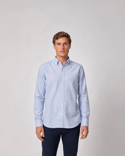 Camisa casual estampada de lino
