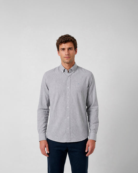 Camisa casual estampada de lino