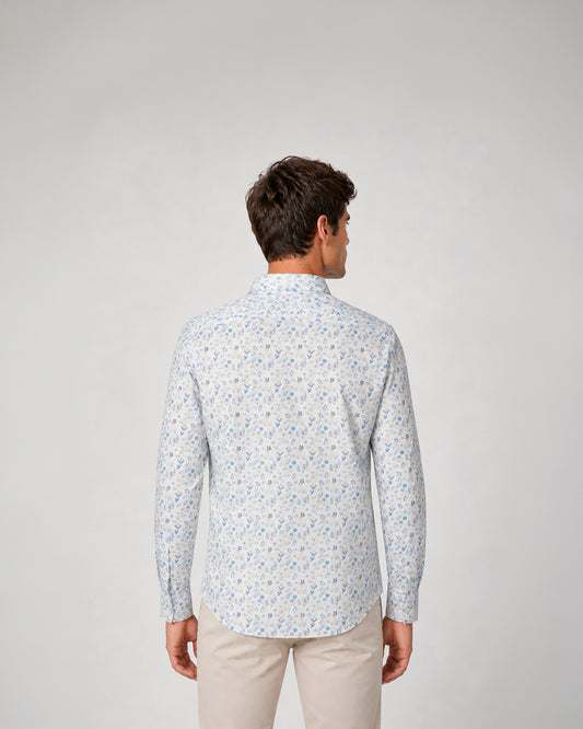 Camisa casual estampada de algodón