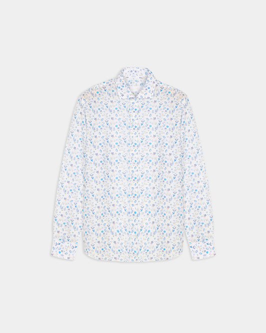 Camisa casual estampada de algodón