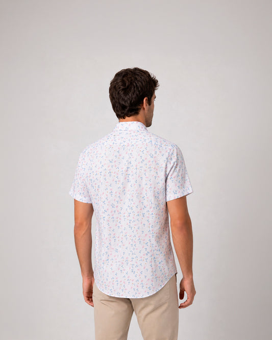Camisa casual estampada de algodón
