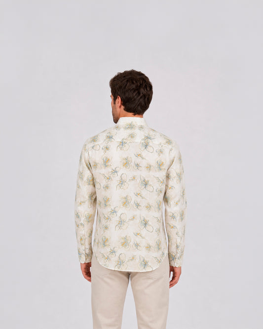 Camisa casual estampada de algodón