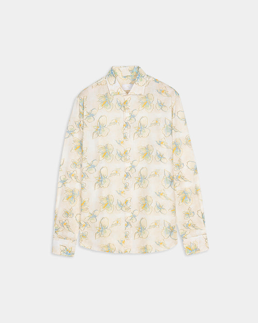 Camisa casual estampada de algodón