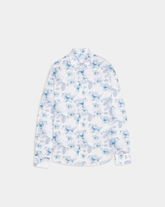 Camisa casual estampada de algodón
