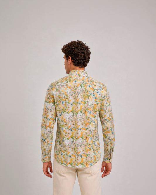 Camisa casual estampada de algodón