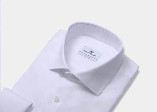 Camisa de vestir puño doble de algodón