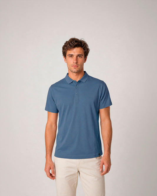 Polo Interlock 100% algodón cuello camisa