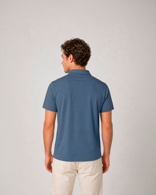 Polo Interlock 100% algodón cuello camisa