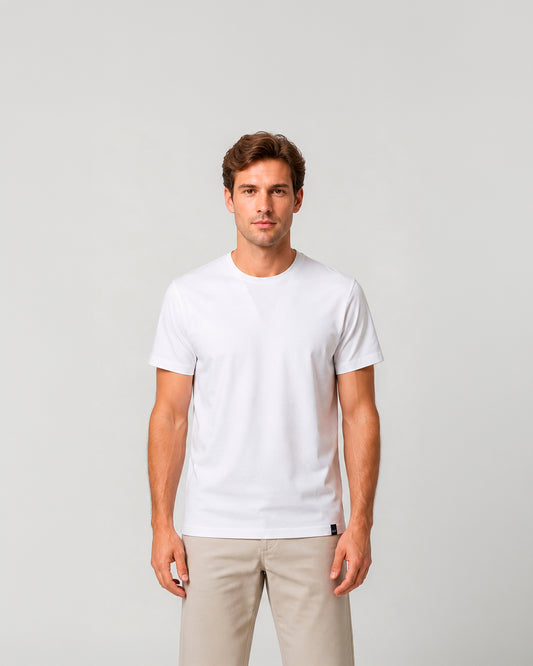 Camiseta 100% algodón cuello redondo