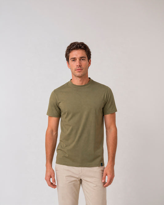 Camiseta 100% algodón cuello redondo