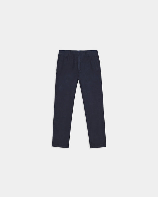 Pantalón chino con pinzas 100% lino